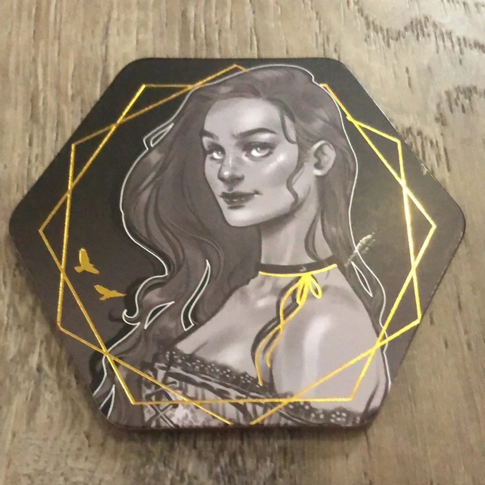 Fairyloot May 2021 Spellcraft Serpent & Dove inspired set of 4 foiled coasters